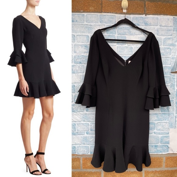 cinq a sept Dresses & Skirts - CINQ À SEPT Dominique V-Neck Ruffle Dress size 12